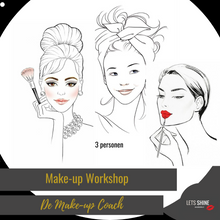 Load image into Gallery viewer, Een make-up workshop voor 3 personen, Natuurlijk en minimaal leren opmaken. Visagie voor de beginner. Gezellig en eerlijk in de winkel in Naaldwijk nabij Den Haag en Hoek van Holland Zuid Holland
