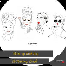 Load image into Gallery viewer, Een make-up workshop voor max 4 personen, leren alle beginselen van visagie voor de ouder wordende huid. Perfect voor 35 jaar / 40 jaar vrouwen. Minimaal opmaken met maximaal resultaat, in de winkel in Naaldwijk nabij Rotterdam en Maassluis