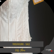 Witte trouwjurk maat 48 bridgerton korset met tulle rok plussize bruid voor 300 euro online verkoop